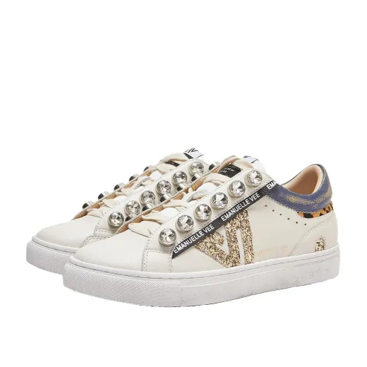 SCARPE DONNA EMANUÉLLE VEE SNEAKER SNEAKER OLIVIA COMBI WHITE BLUE M442P70032P003CB  