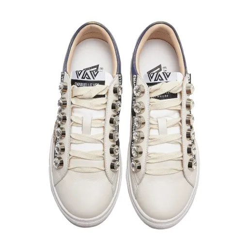 SCARPE DONNA EMANUÉLLE VEE SNEAKER SNEAKER OLIVIA COMBI WHITE BLUE M442P70032P003CB  