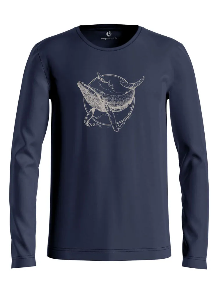 Sea Shepherd  ---------    ------------Maglietta  Logo Balena a maniche lunghe - Navy
