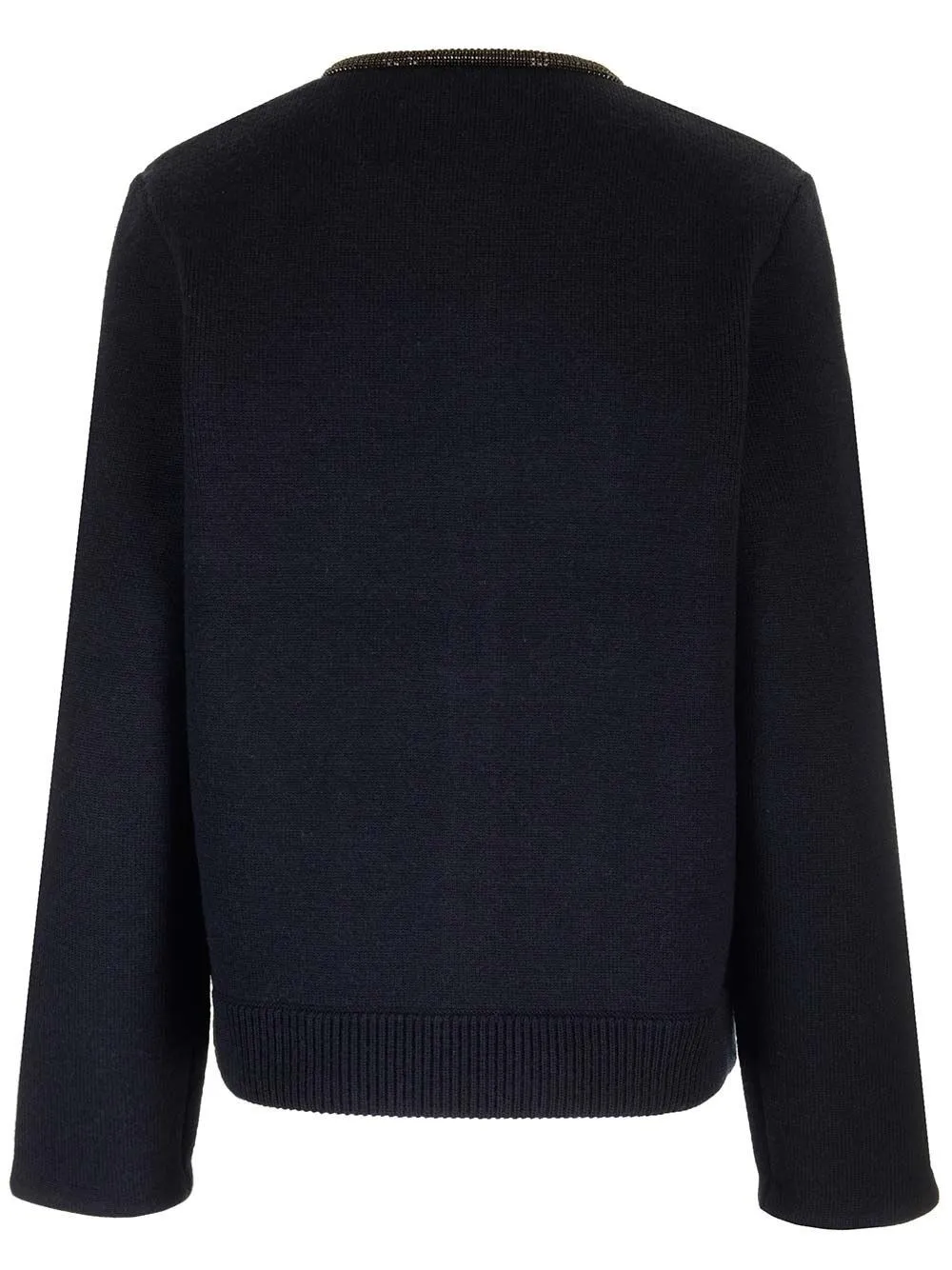   Self-portrait  NAVY EMBELLISHED KNIT CARDIGAN  