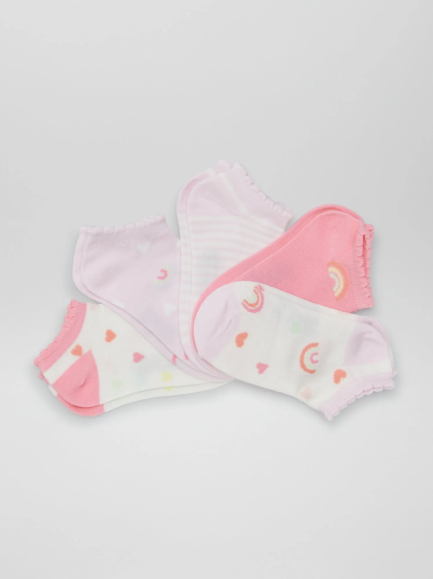 Set di 5 paia di calzini fantasia - ROSA