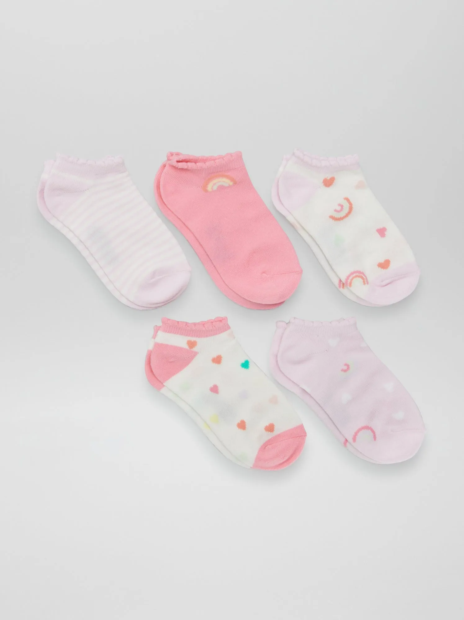 Set di 5 paia di calzini fantasia - ROSA