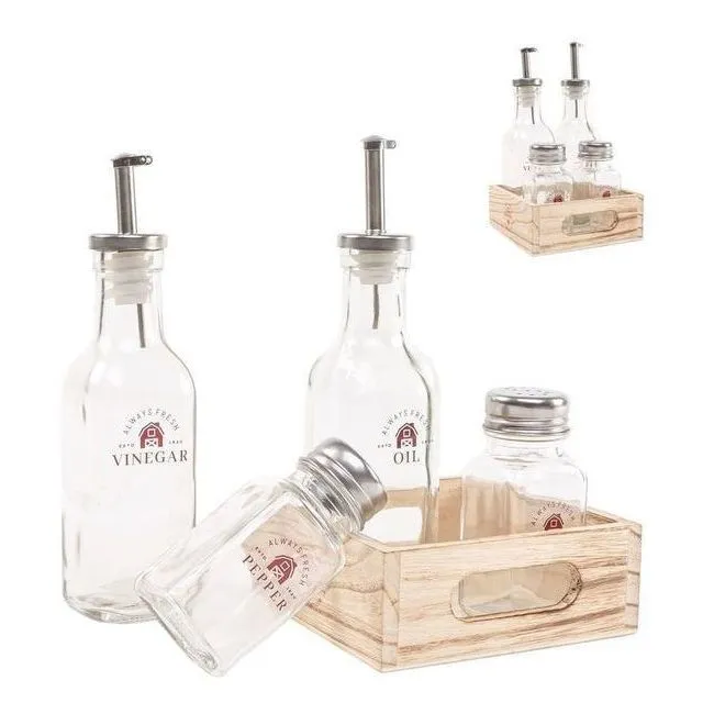 Set di oliere, acetiere e saliere Farm House - 4 pezzi.