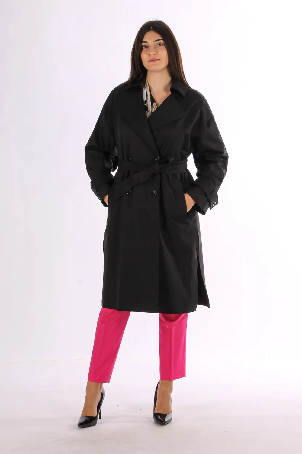 SEVENTY | TRENCH CON DETTAGLIO CARRÉ - Punto Blu