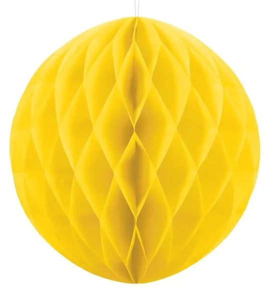 Sfera a nido d'ape in giallo 40cm
