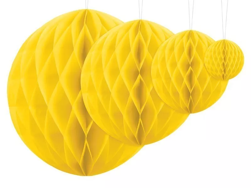 Sfera a nido d'ape in giallo 40cm