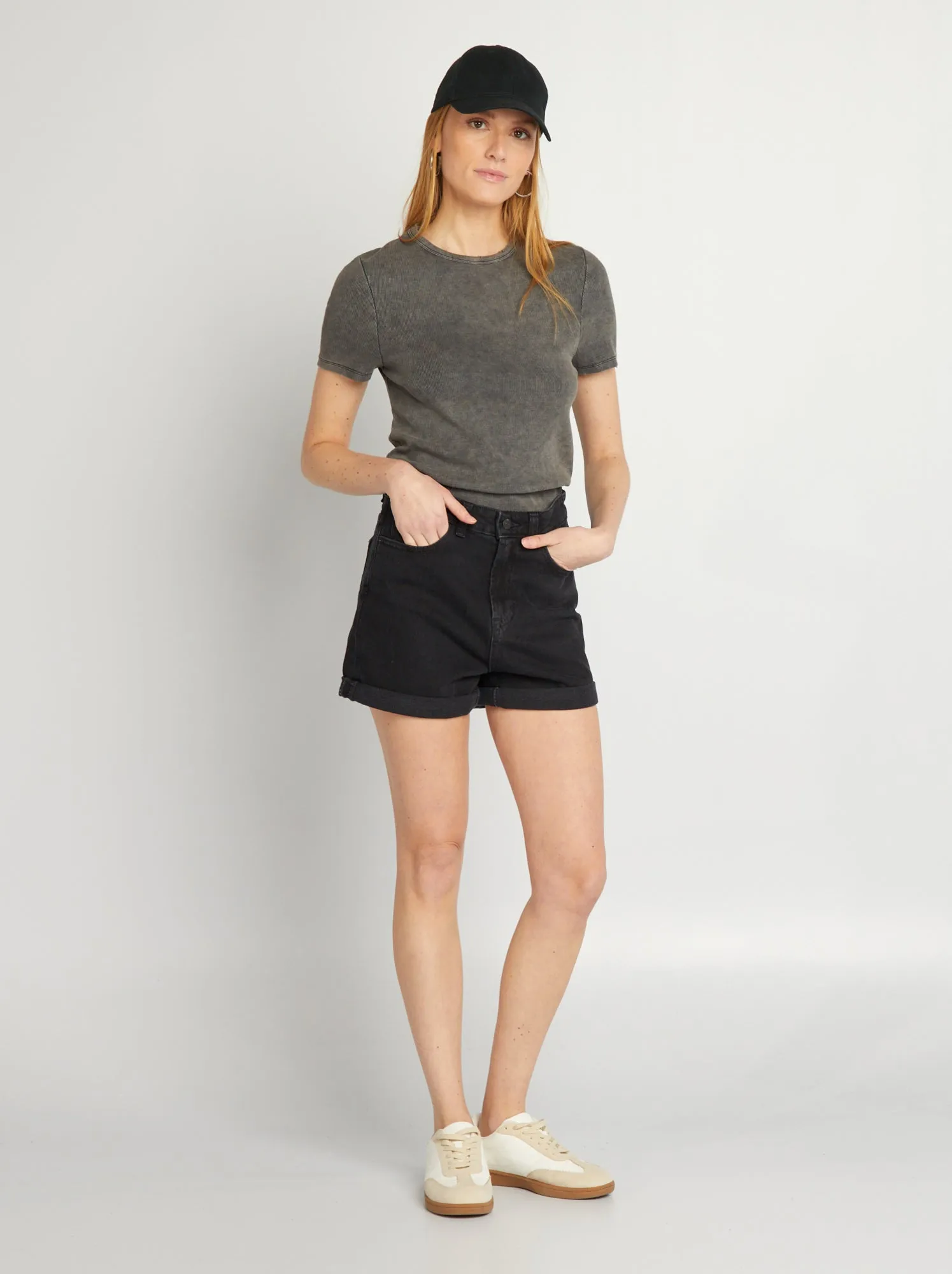 Shorts in jeans - GRIGIO