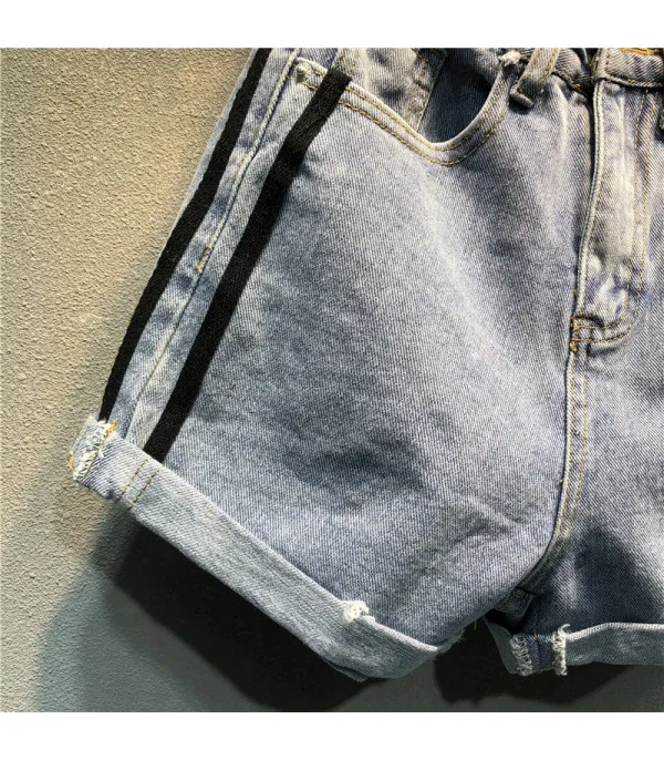 Shorts righe denim
