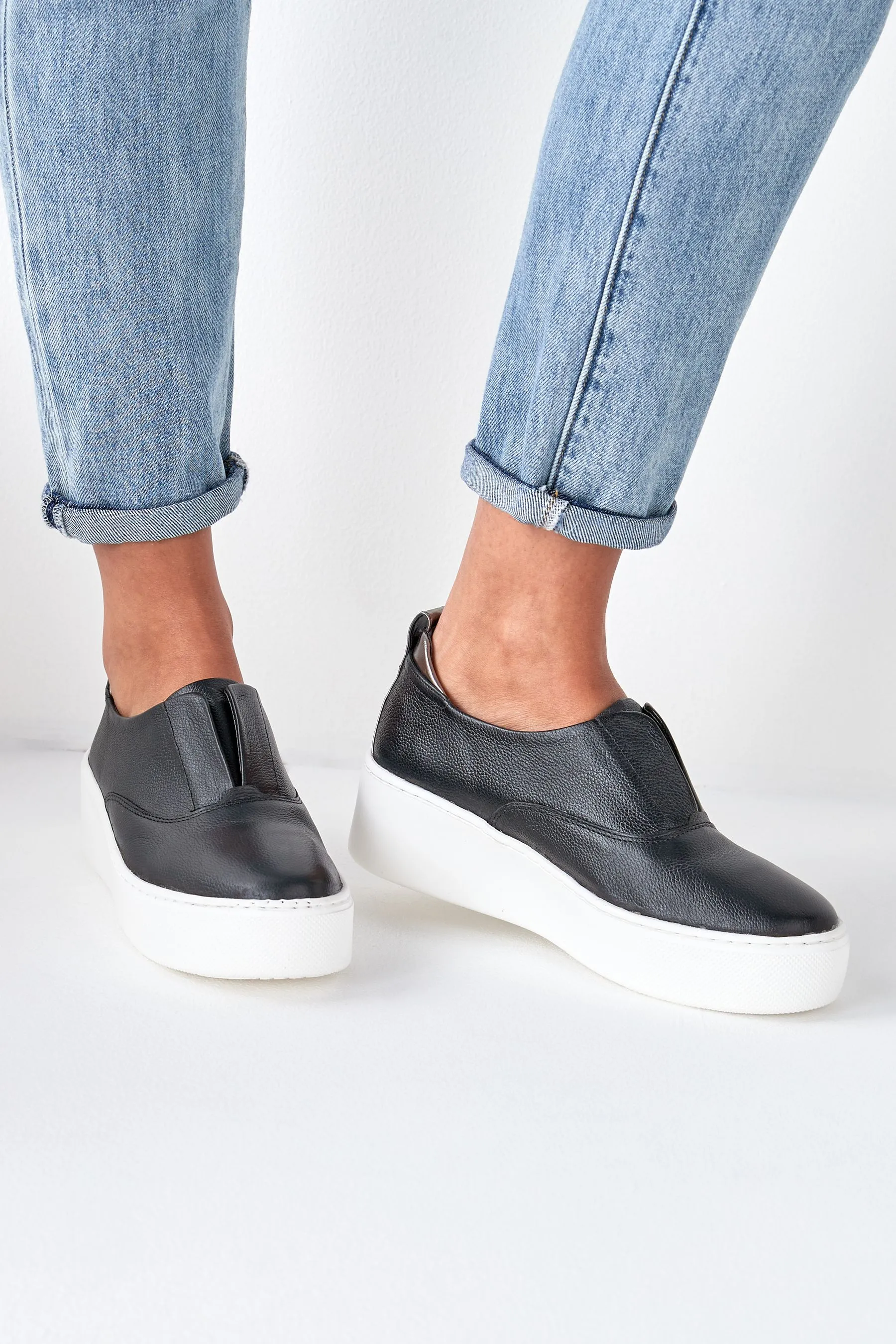 Signature Forever® Comfort Leather Chunky Wedge Platform Scarpe da ginnastica    