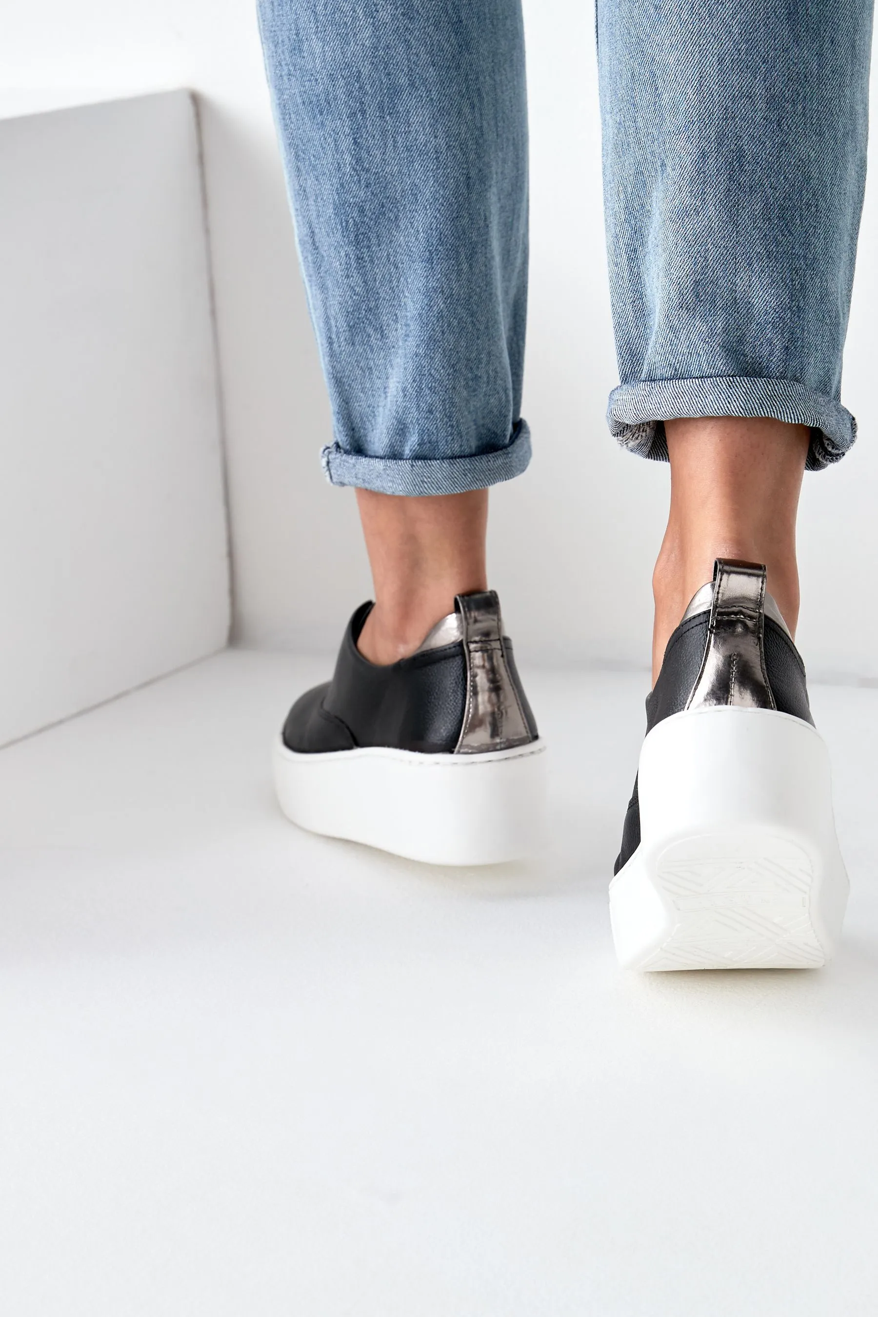 Signature Forever® Comfort Leather Chunky Wedge Platform Scarpe da ginnastica    