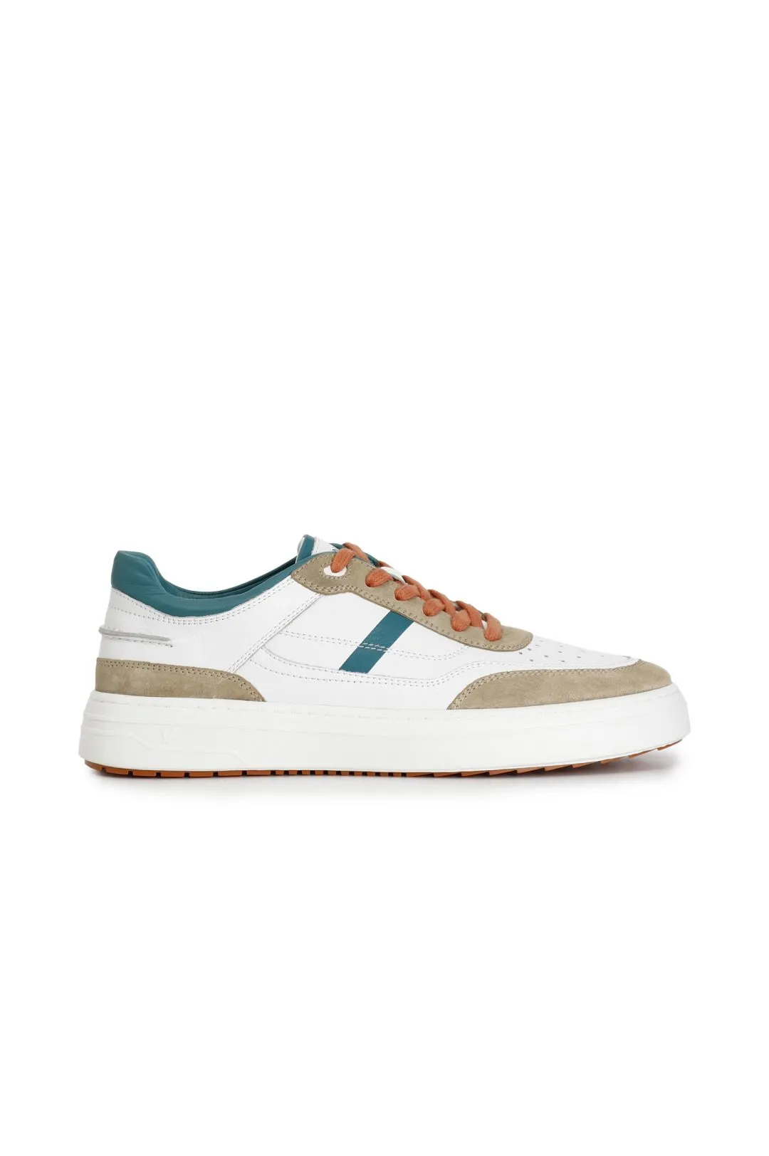 sneakers uomo in pelle e pelle scamosciata multi verde