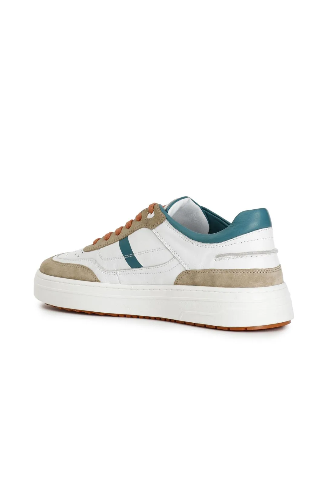 sneakers uomo in pelle e pelle scamosciata multi verde