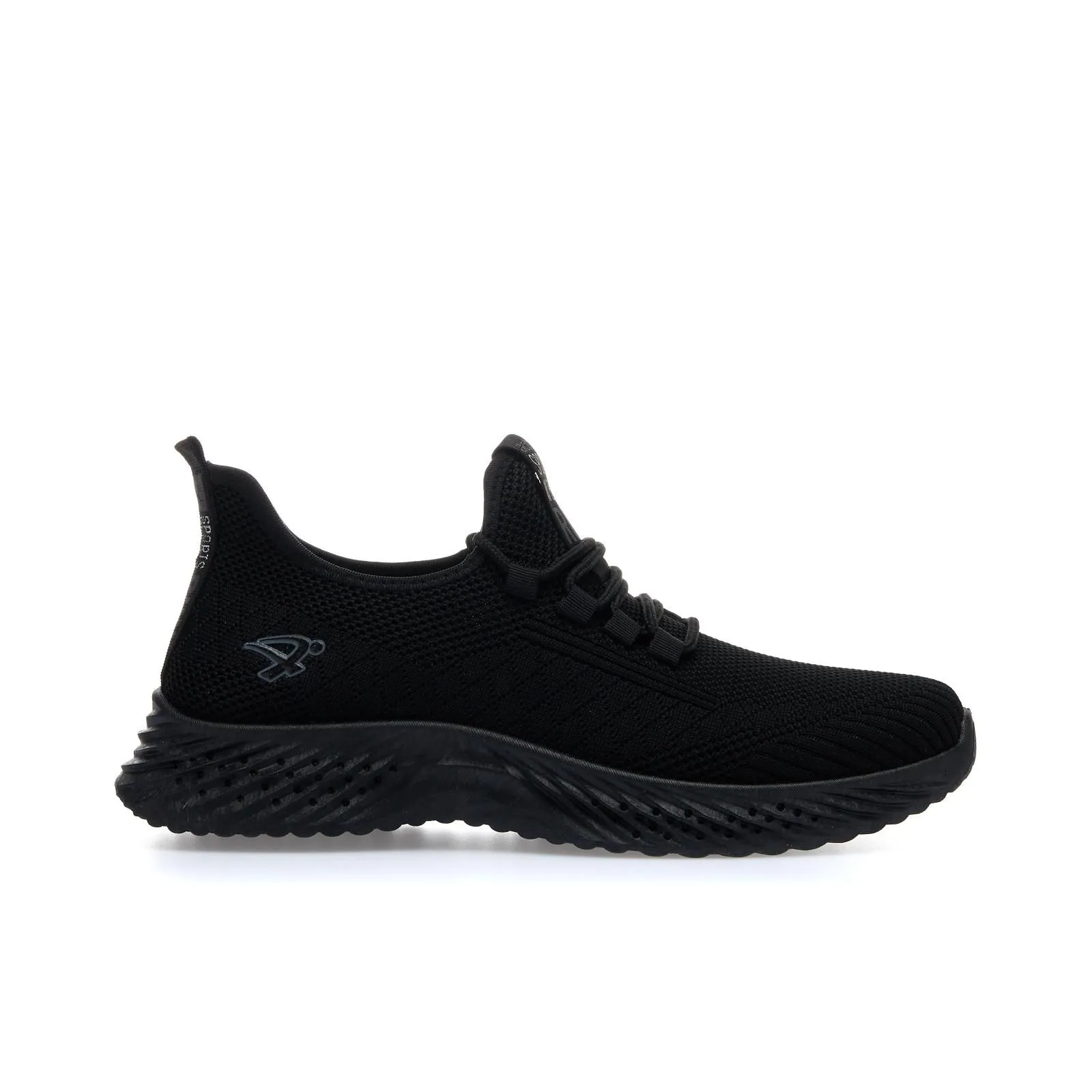 Sneakers uomo nere in tessuto da running