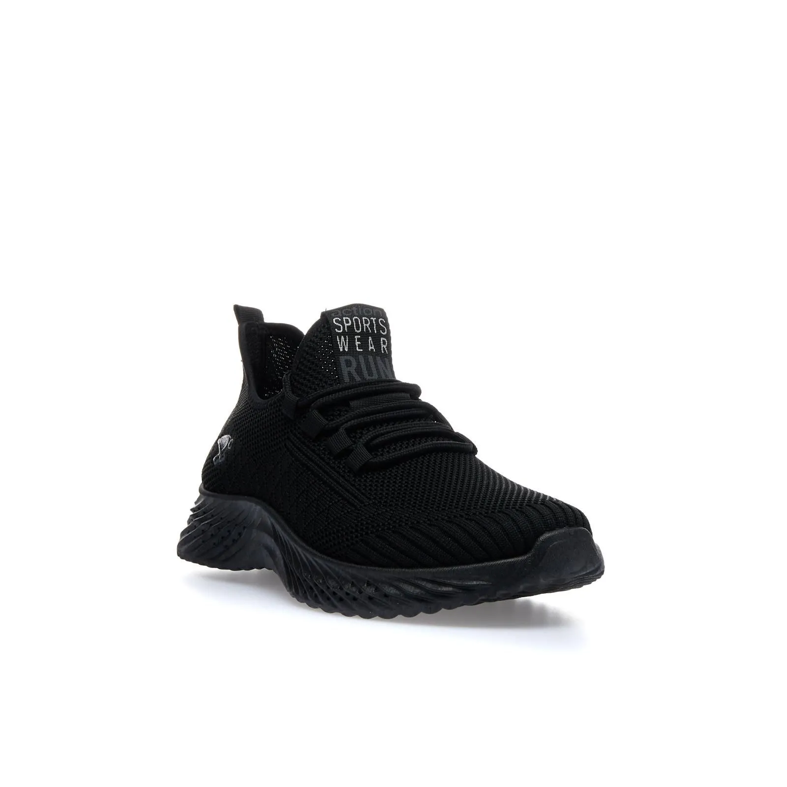 Sneakers uomo nere in tessuto da running