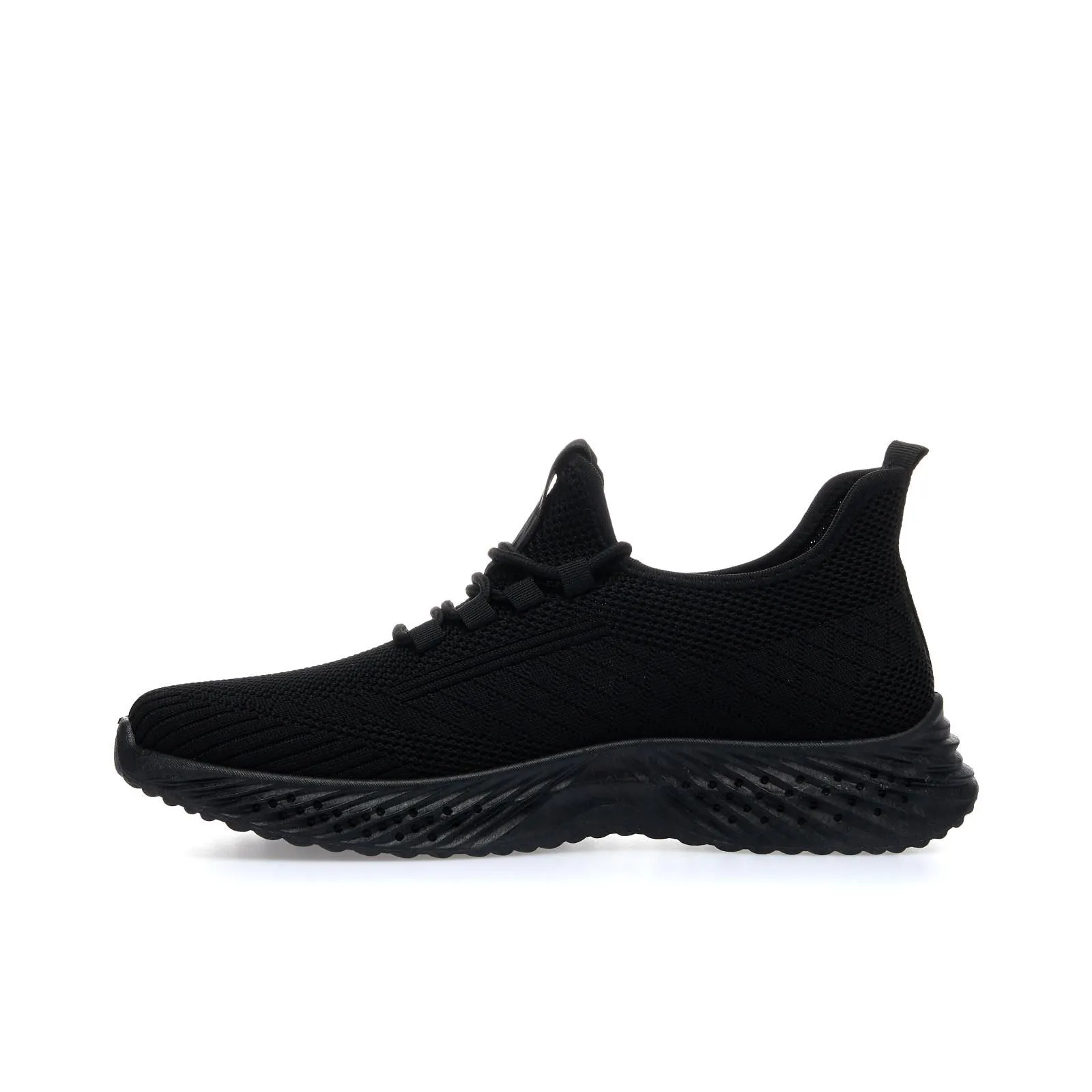 Sneakers uomo nere in tessuto da running