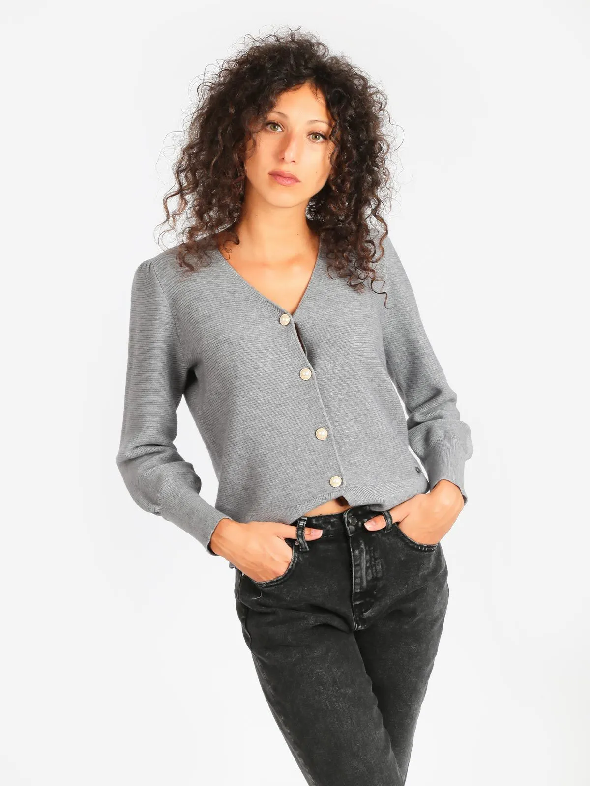 Solada Cardigan femme à manches ballon