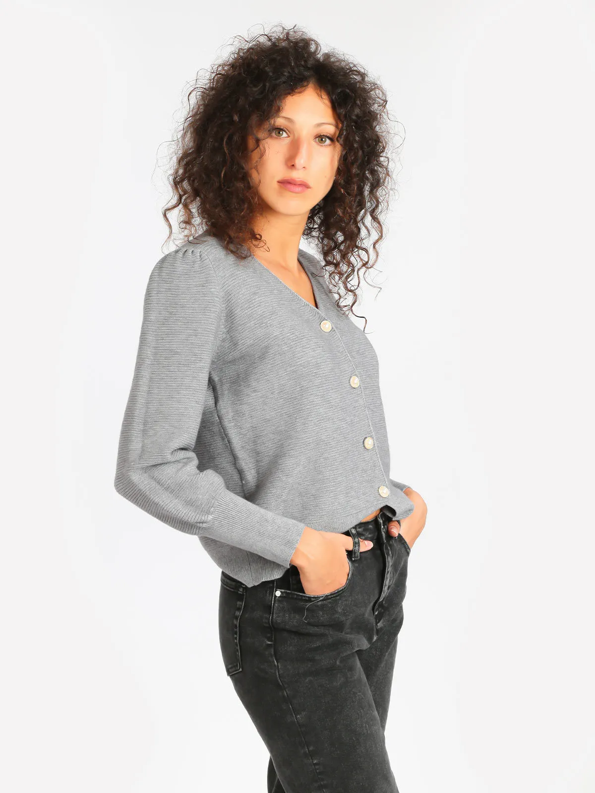 Solada Cardigan femme à manches ballon