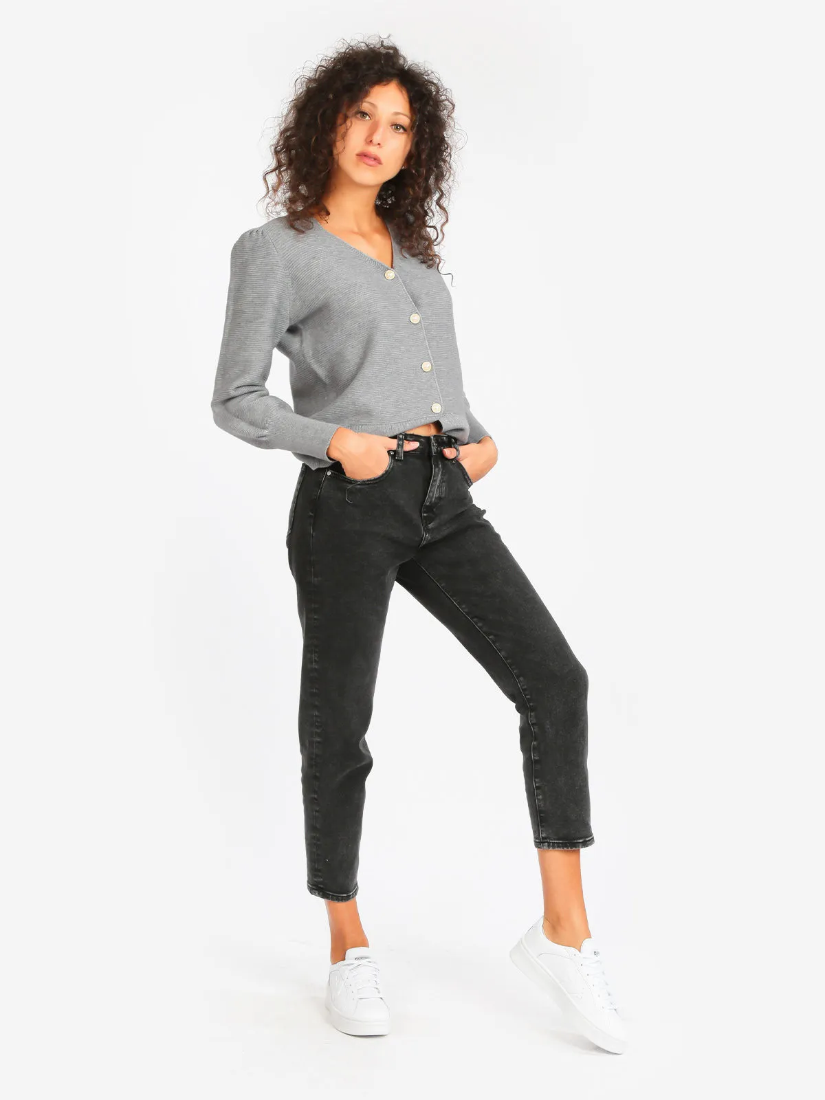 Solada Cardigan femme à manches ballon