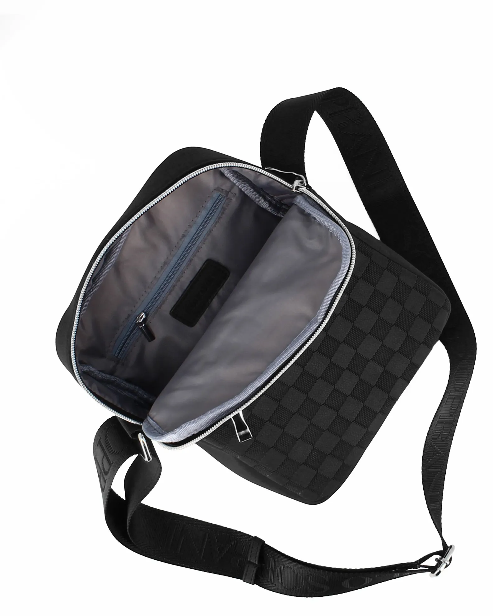 SOLO SOPRANI - Borsello nero con due tasche frontali e una tasca posteriore                                            Previous 