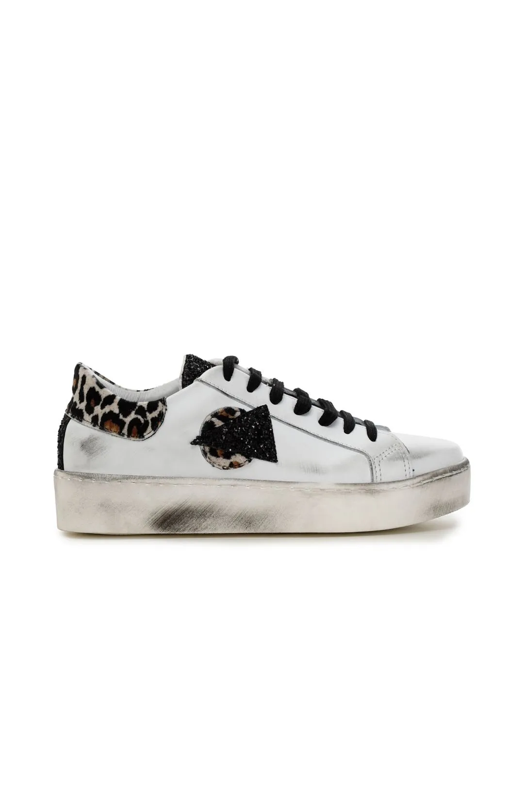 special price: sneakers in pelle con dettagli animalier e glitter
