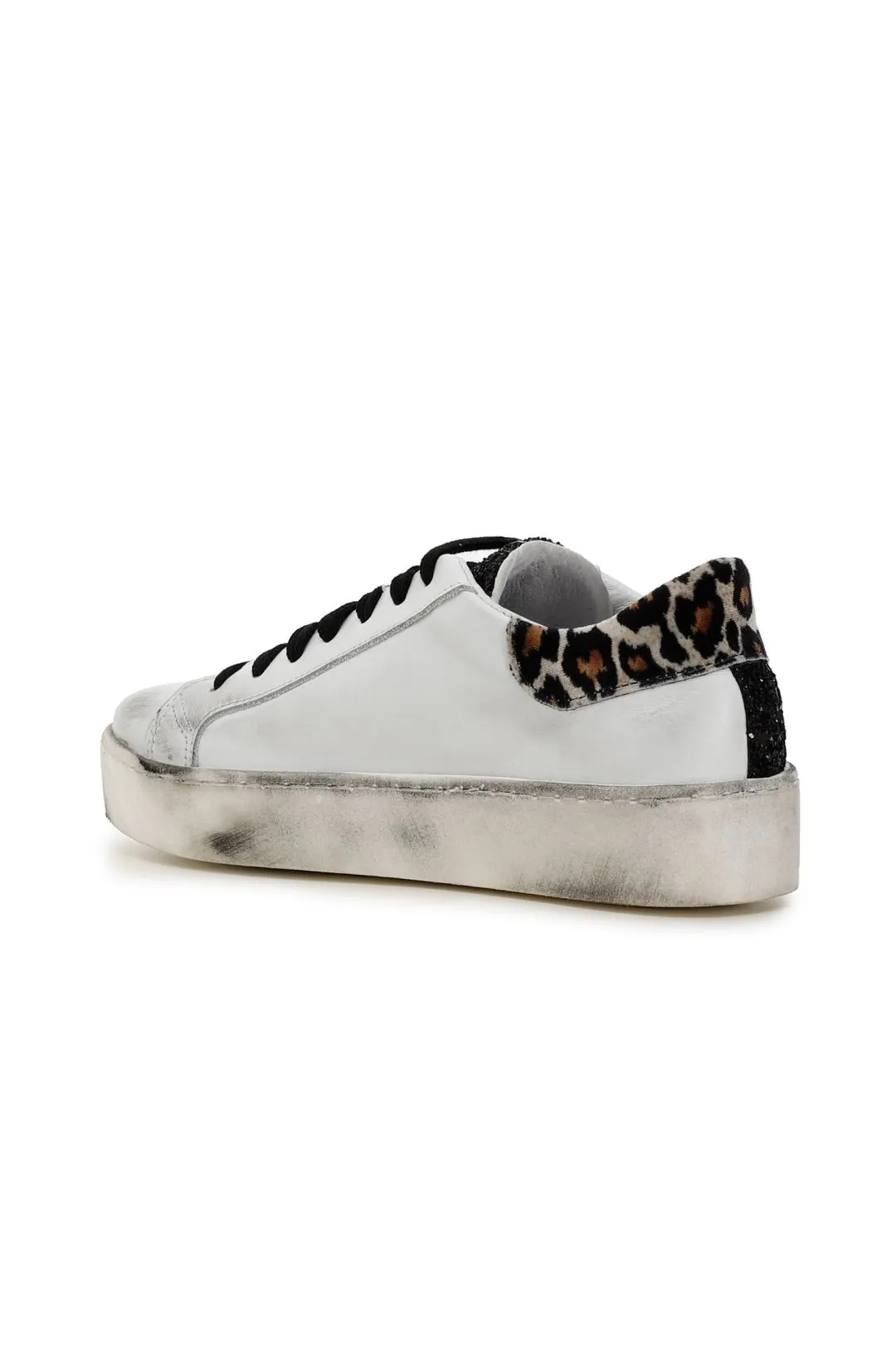 special price: sneakers in pelle con dettagli animalier e glitter