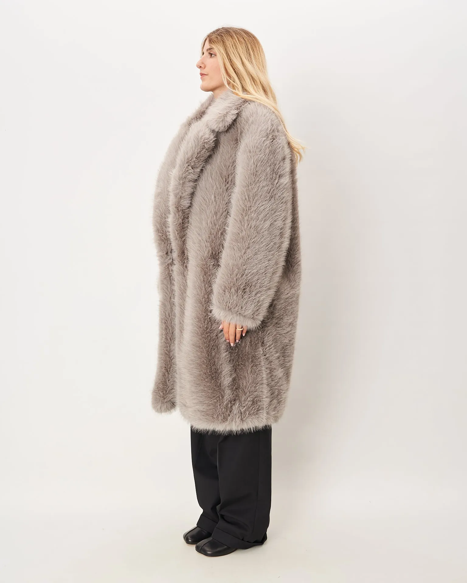 Sportmax cappotto ecofur grigio