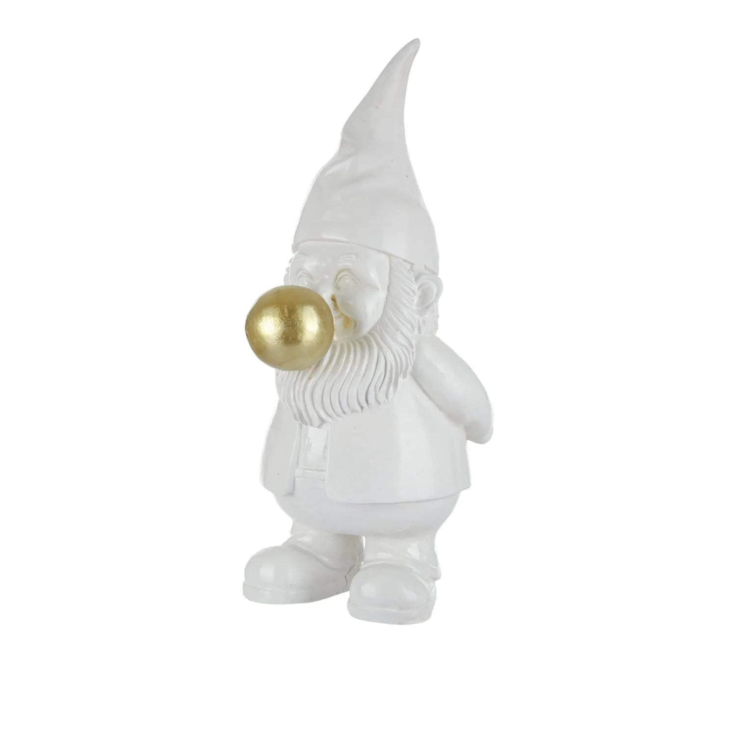 Statua gnomo con chewing gum - 18,5x22x42,5 cm bianco 