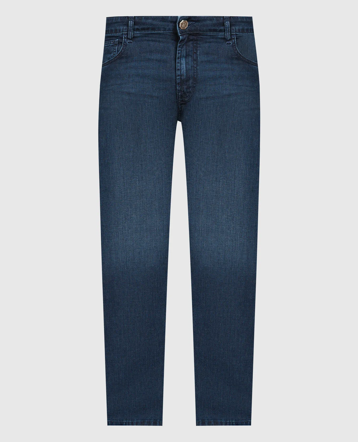 Stefano Ricci Jeans blu effetto used con logo MST42S2211T0042