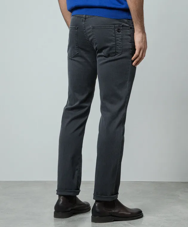 Stefano Ricci Jeans grigi con monogramma logo MFT41S2030Z901BK