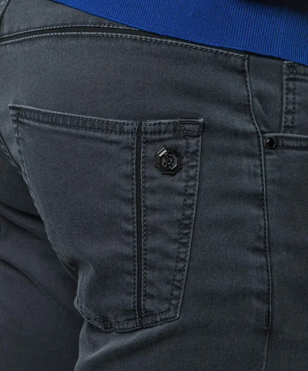 Stefano Ricci Jeans grigi con monogramma logo MFT41S2030Z901BK