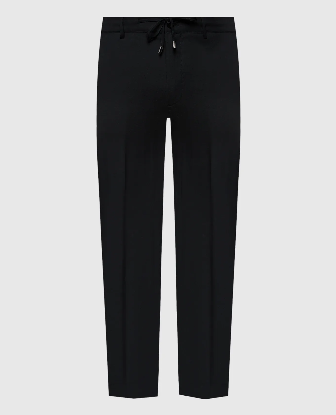 Stefano Ricci Pantaloni neri in lana e seta con logo metallico M1T3300015C606