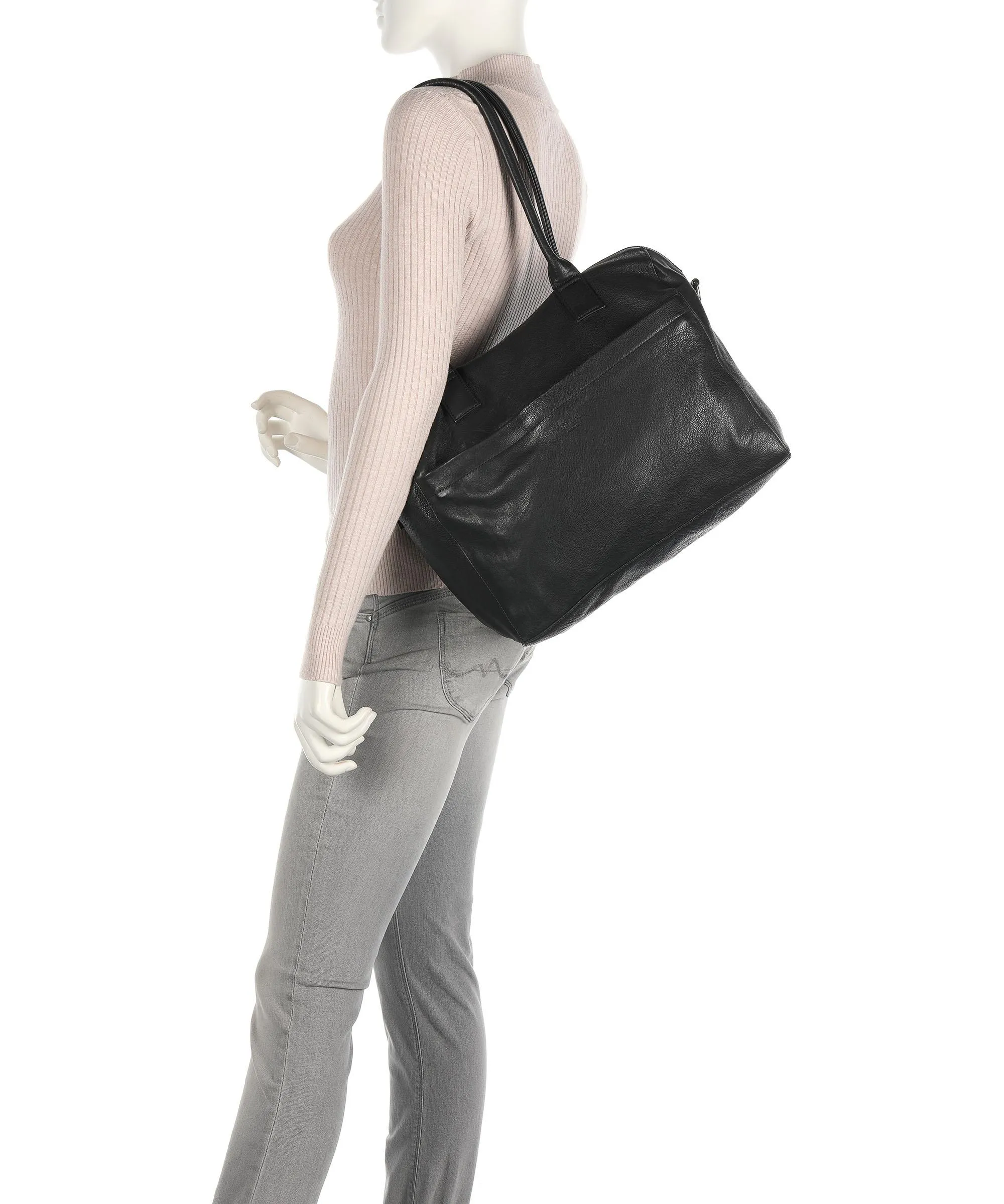  Still Nordic Anouk Anouk Borsa a spalla pelle a grana fine nero  