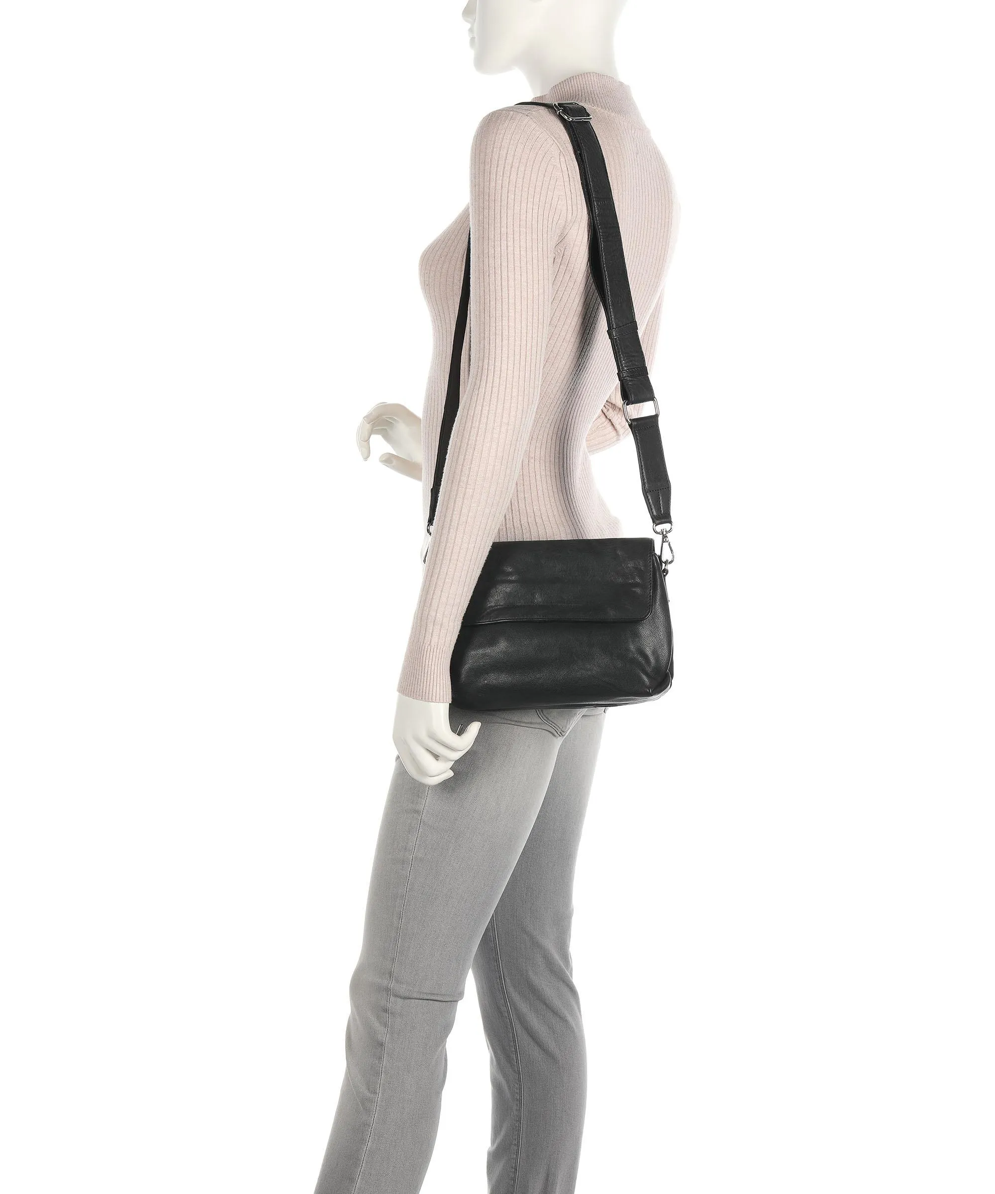  Still Nordic Khloe Khloe Borsa a tracolla pelle a grana fine nero  