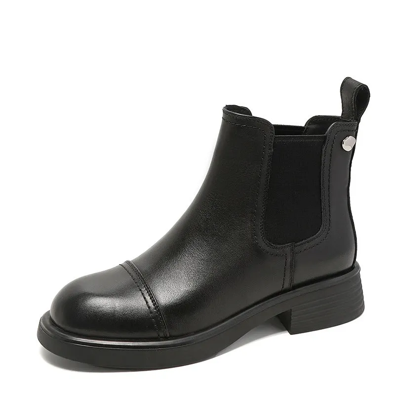 Stivali casual in pelle retrò minimalista da donna