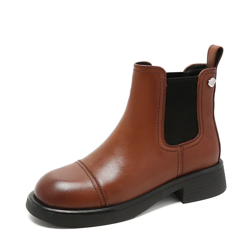 Stivali casual in pelle retrò minimalista da donna