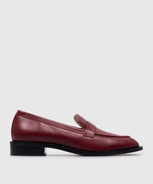 Stuart Weitzman Mocassini Palmer SLEEK in pelle bordeaux S5987