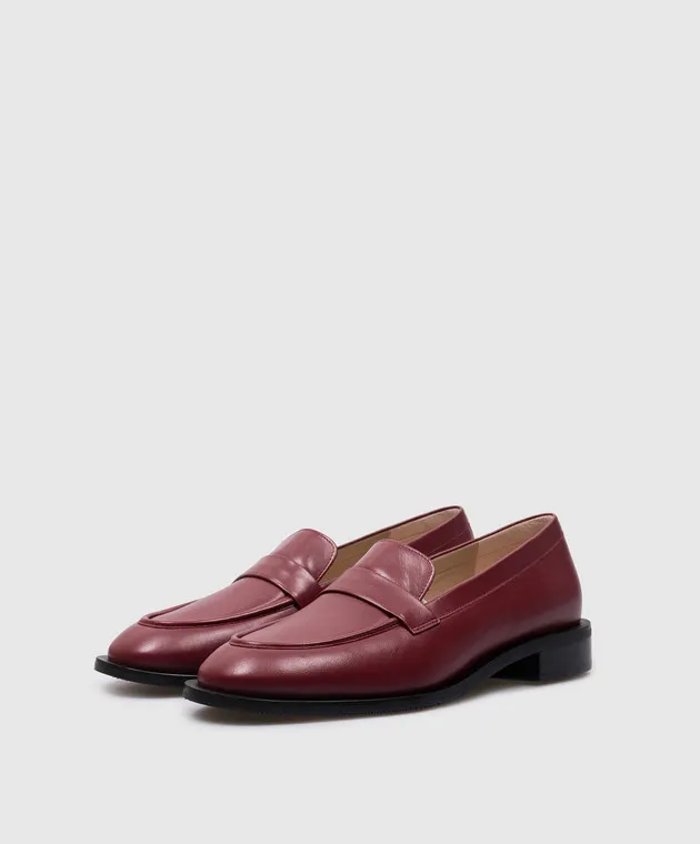 Stuart Weitzman Mocassini Palmer SLEEK in pelle bordeaux S5987
