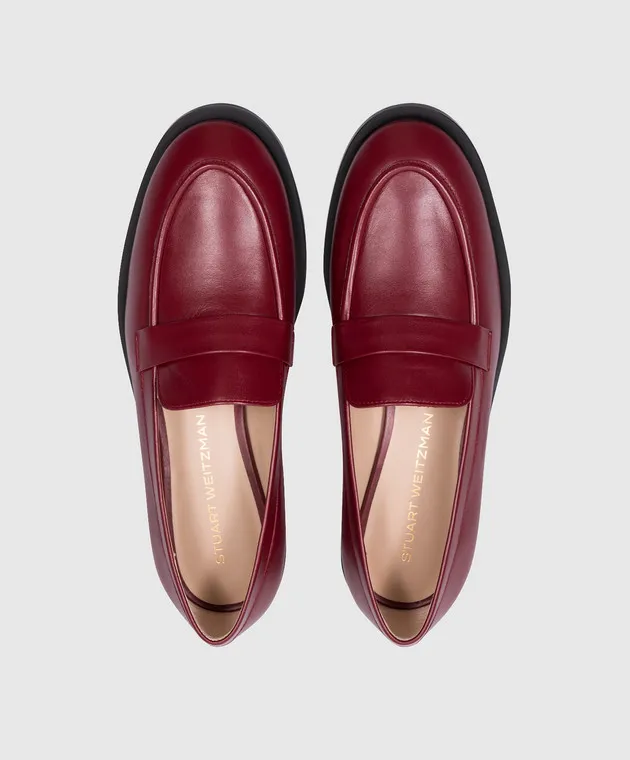 Stuart Weitzman Mocassini Palmer SLEEK in pelle bordeaux S5987