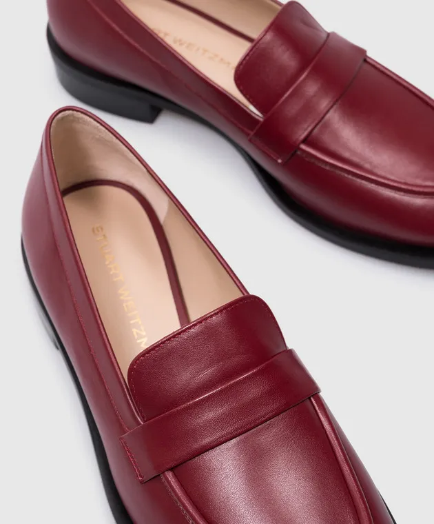 Stuart Weitzman Mocassini Palmer SLEEK in pelle bordeaux S5987
