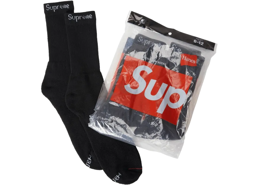 Supreme Hanes Socks Black