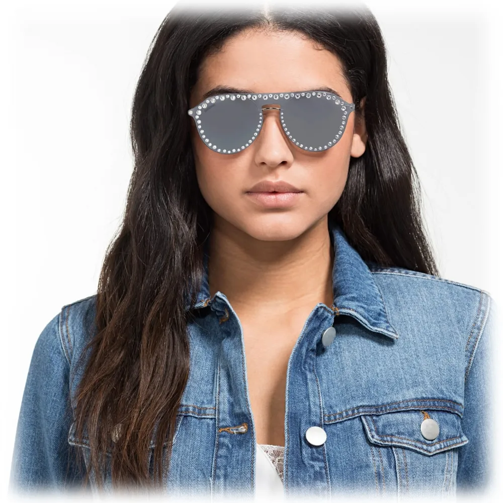 Swarovski - Occhiali da Sole Swarovski Click-On Mask - SK5329-CL 16C - Grigio - Occhiali da Sole - Swarovski Eyewear