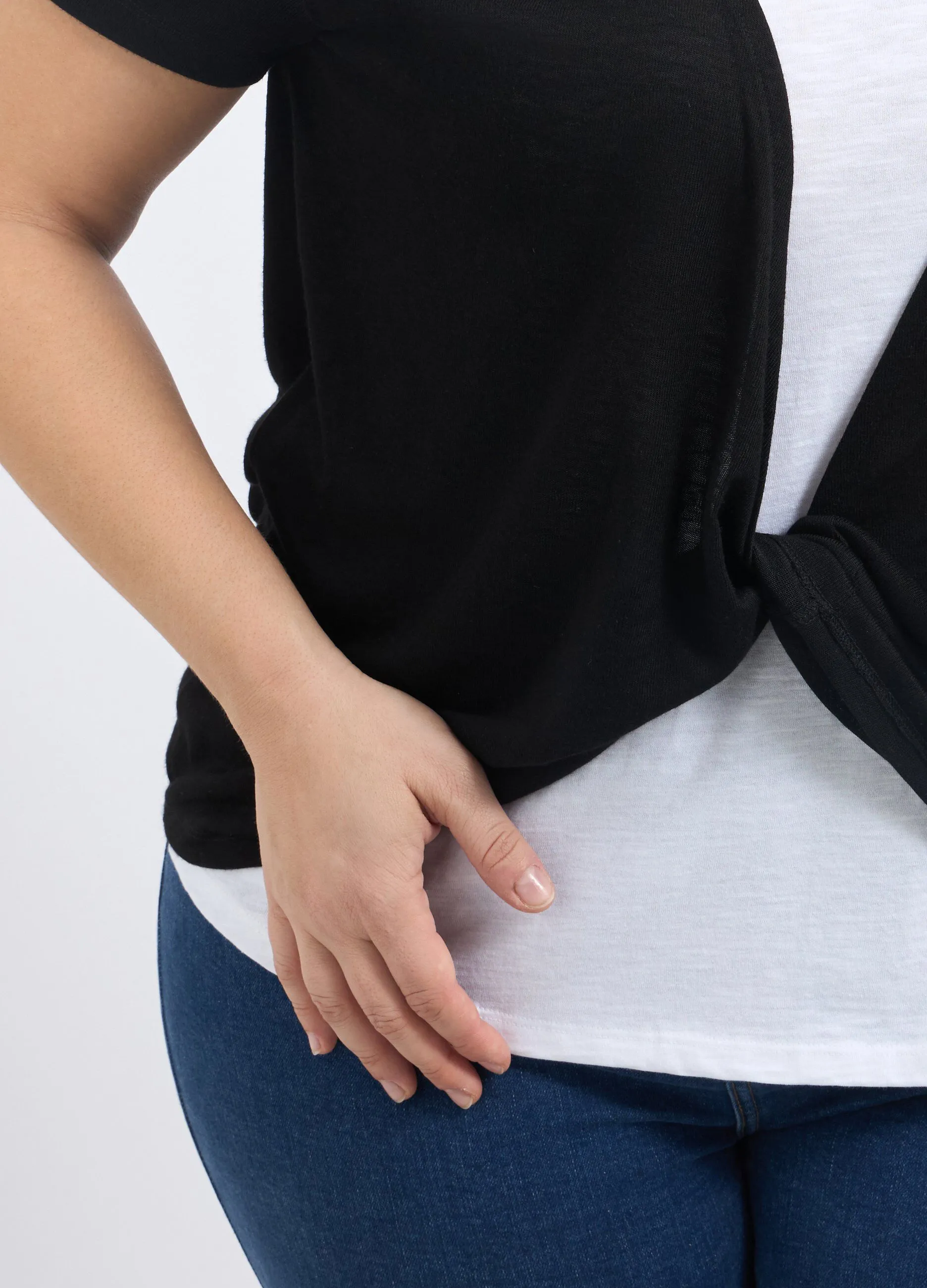 T-shirt con cardigan donna curvy