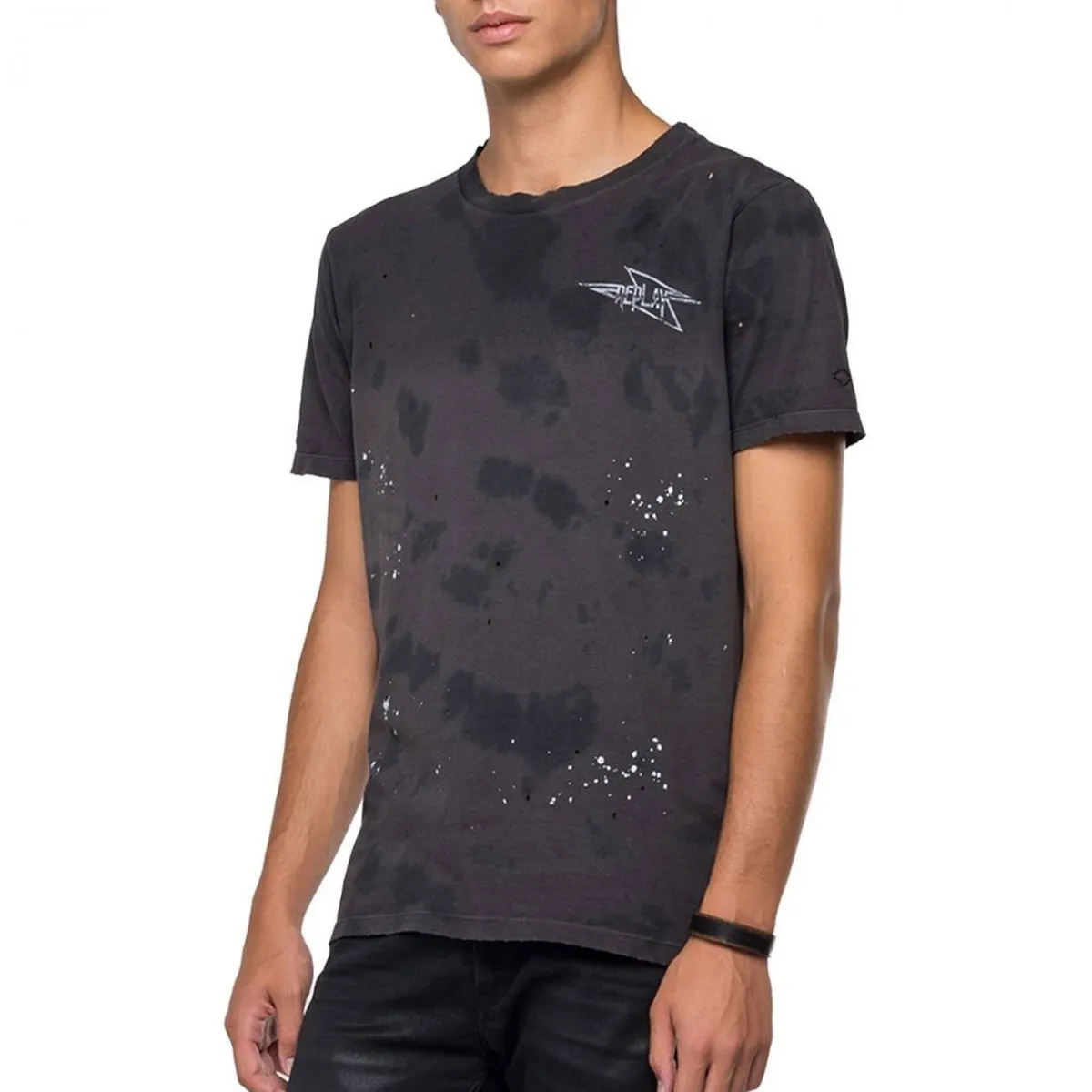 T-shirt Girocollo Degradé, Nero