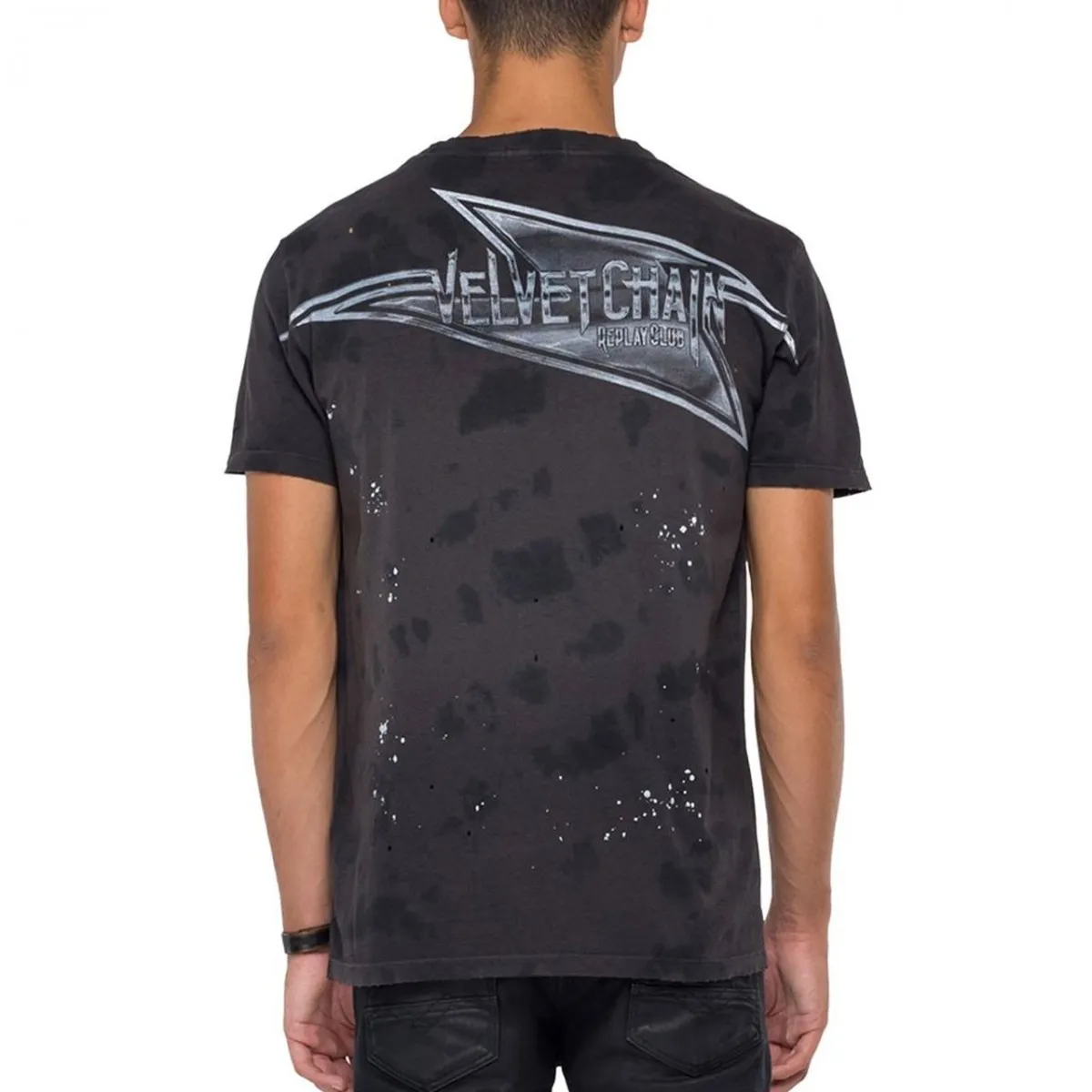 T-shirt Girocollo Degradé, Nero