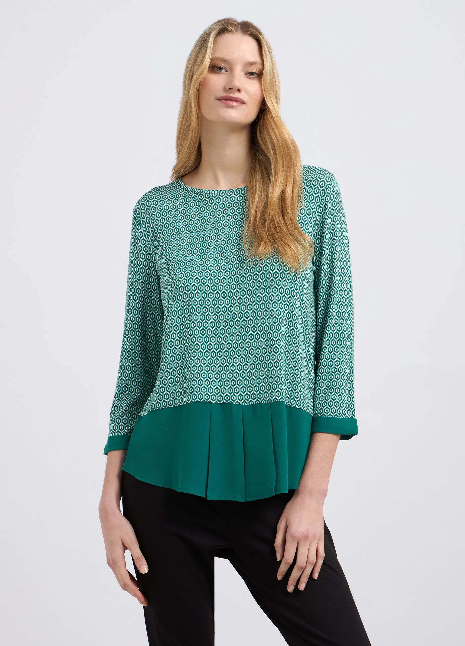 T-shirt in misto viscosa con inserto donna