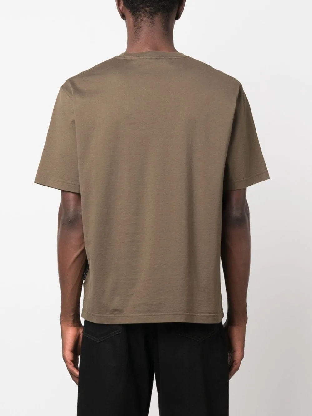 t-shirt marrone logo monogram sul petto