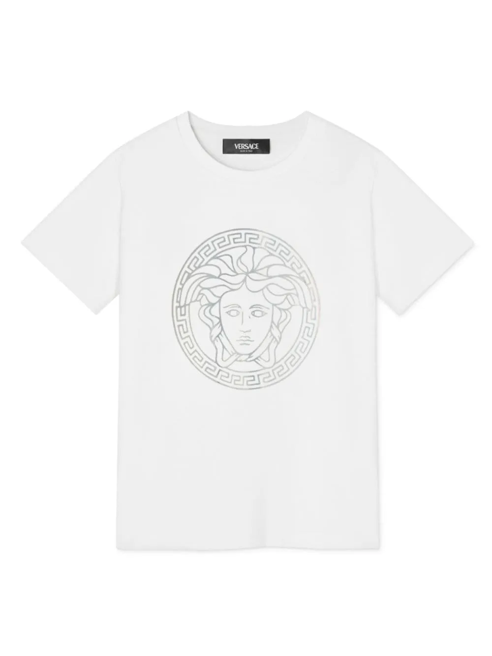 T-shirt Medusa con stampa per bambino Versace Kids bianco con girocollo