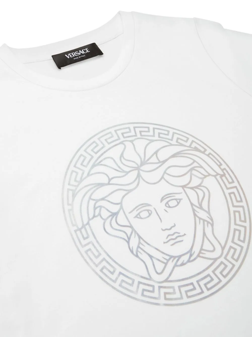 T-shirt Medusa con stampa per bambino Versace Kids bianco con girocollo