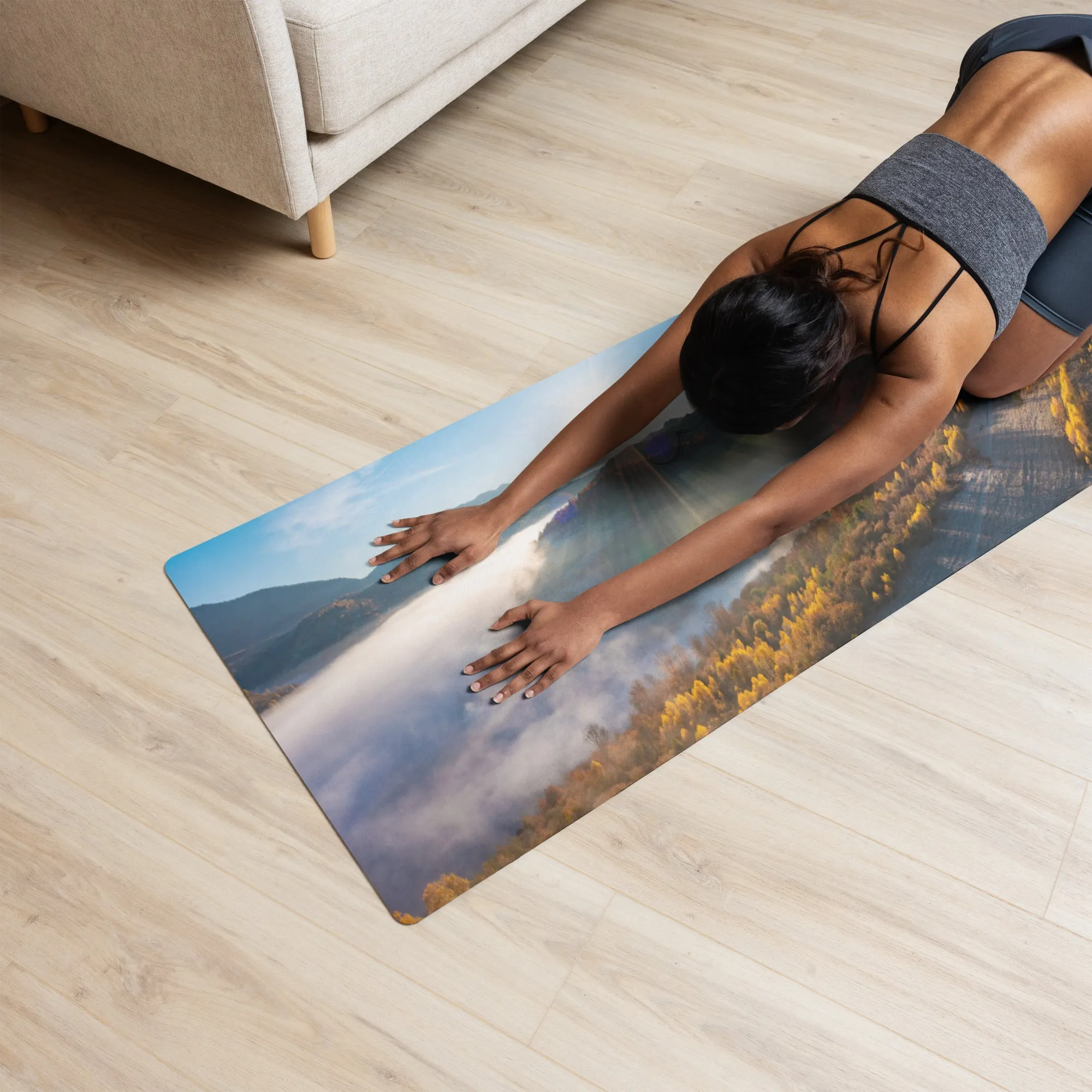 Tappetino per yoga con vista aerea