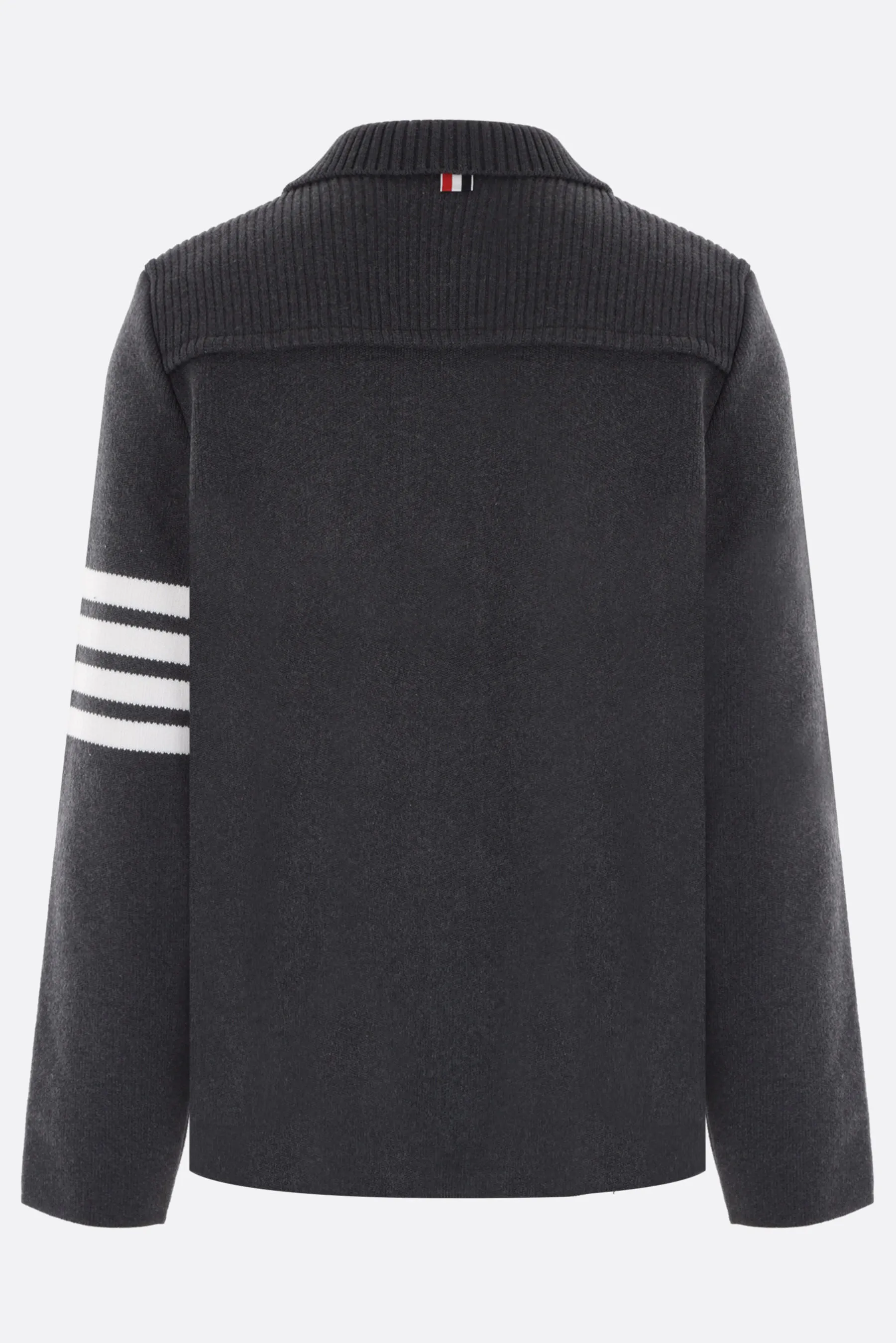THOM BROWNE cardigan 4bar in misto cotone e cashmere